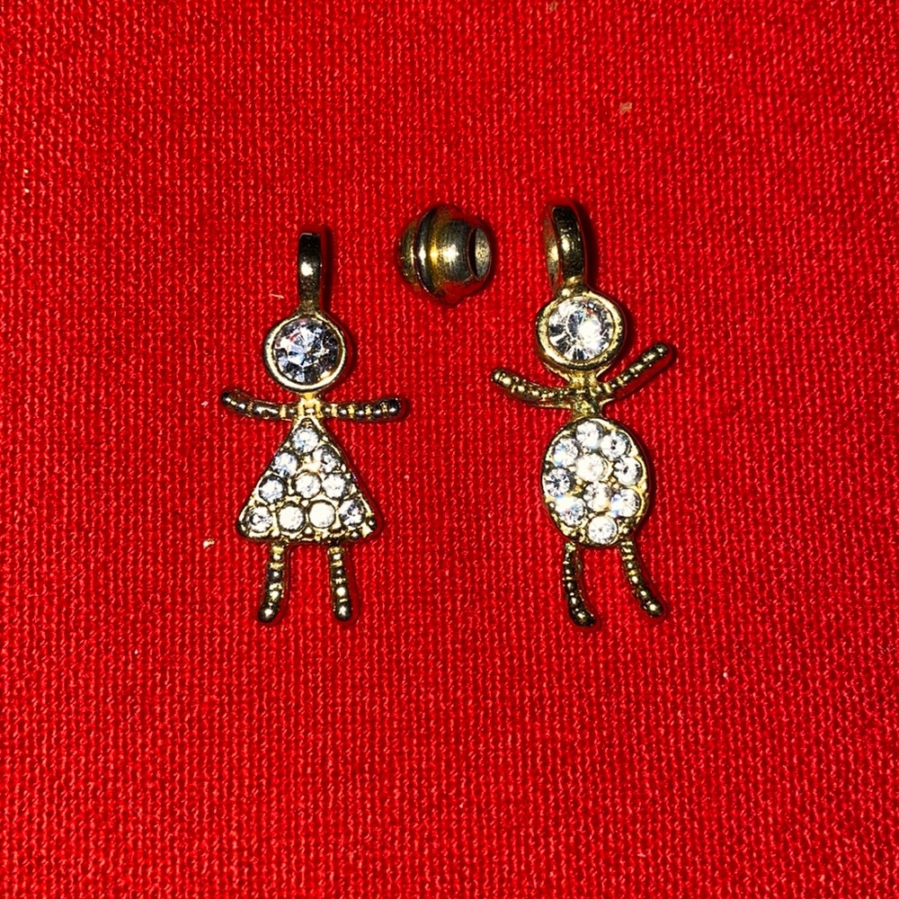 Vintage Little Boy & Girl Children Pendant / Charms W… Gem